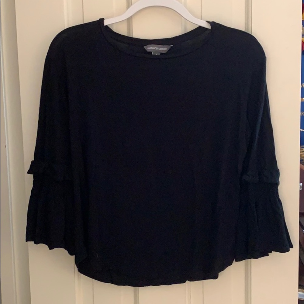 black quarter bell sleeve shirt